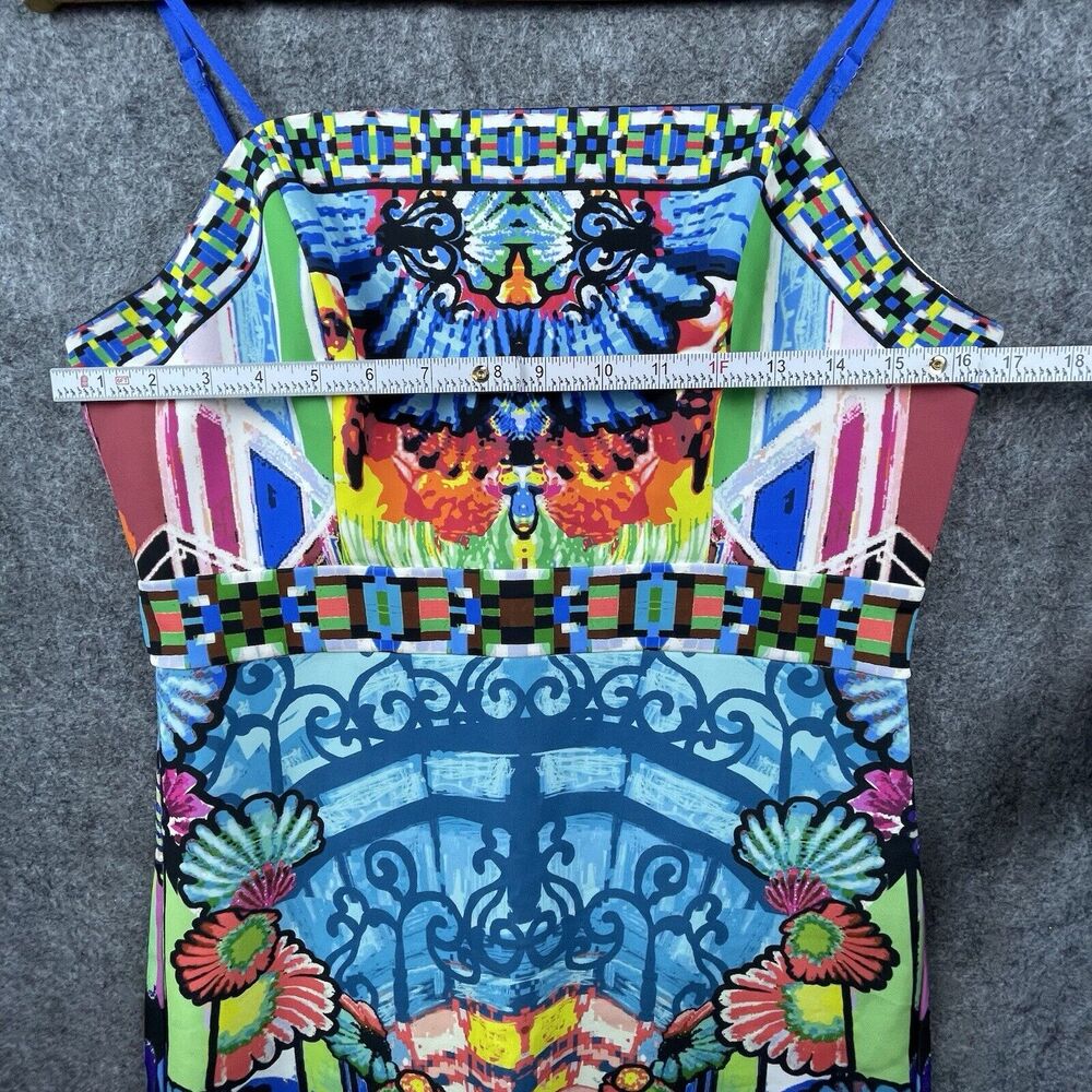 Anthropologie Champagne & Strawberry‎ Dress Large Maximalist Bright Wearable Art - Picture 3 of 7